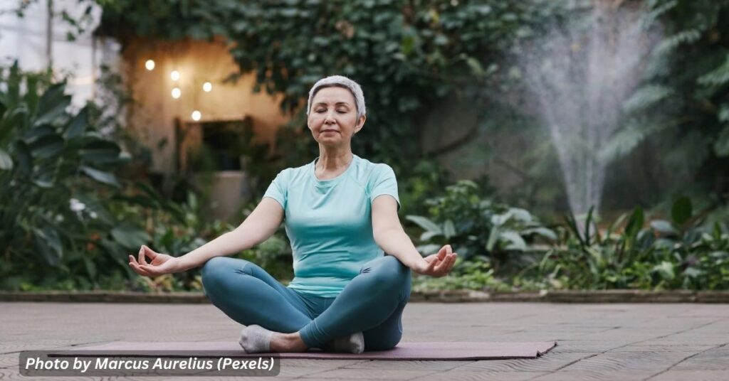 A woman doing Yoga